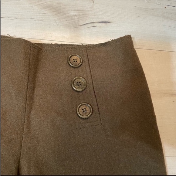 Tory Burch Brown Wool Wide Leg Sailor Button Front Dress Slacks Pants size 2 - Picture 7 of 13
